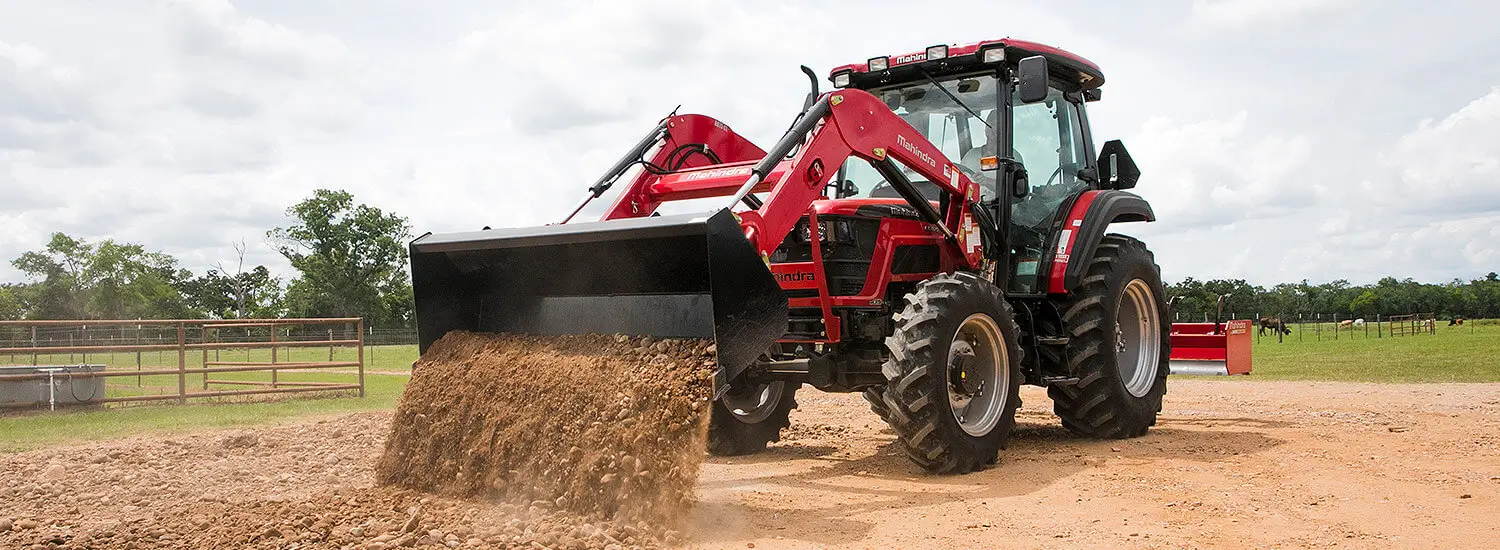 Mahindra Tractor Two Hay Bales